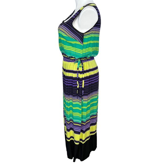 In the MIx Womens Maxi Sundress Lightweight Striped Blouson Multicolor 2X - Picture 6 of 10